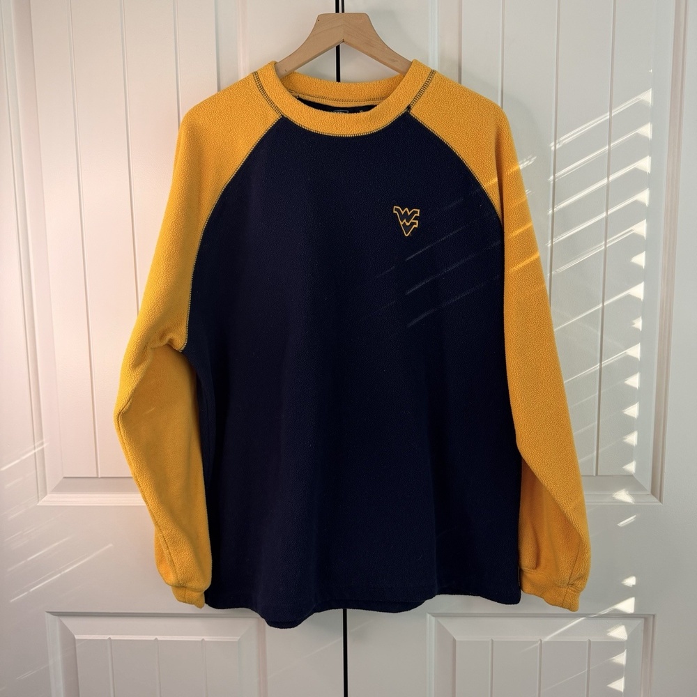 Vtg AKWA West Virginia Mountaineers Fleece Sweatshirt Mens XL Made In USA WVU